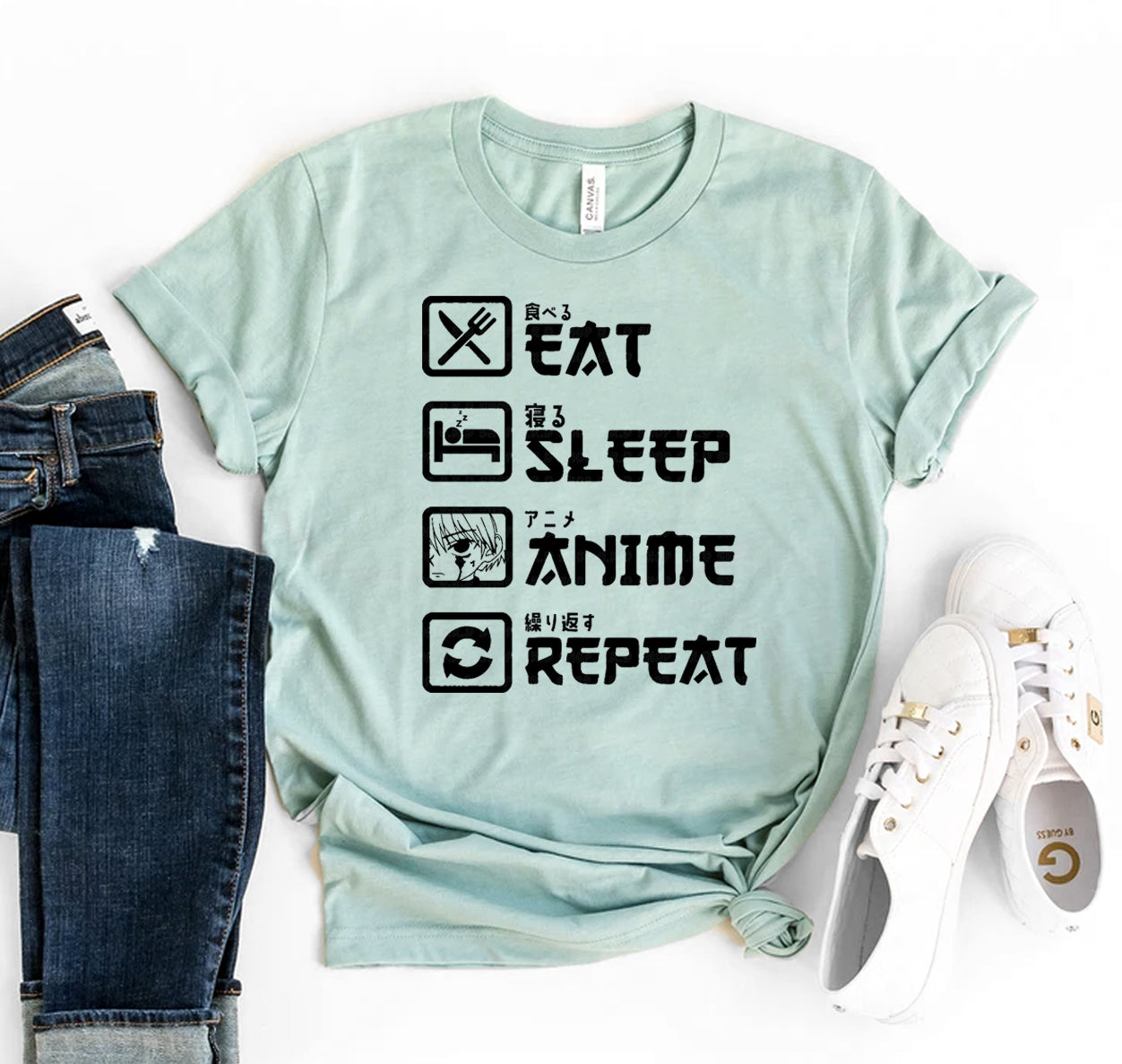 Eat Sleep Anime Repeat T-shirt
