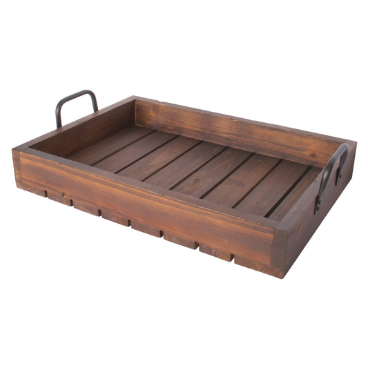 Rustic Tray - Stained Wood Large Tray