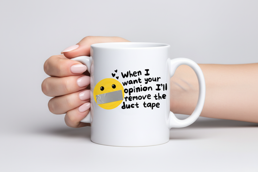 Snarky Duck Tape Smile Face Coffee Mug
