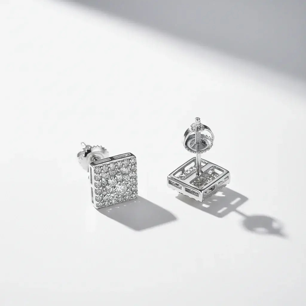 Sterling silver moissanite stud earrings Diamond Earrings S925