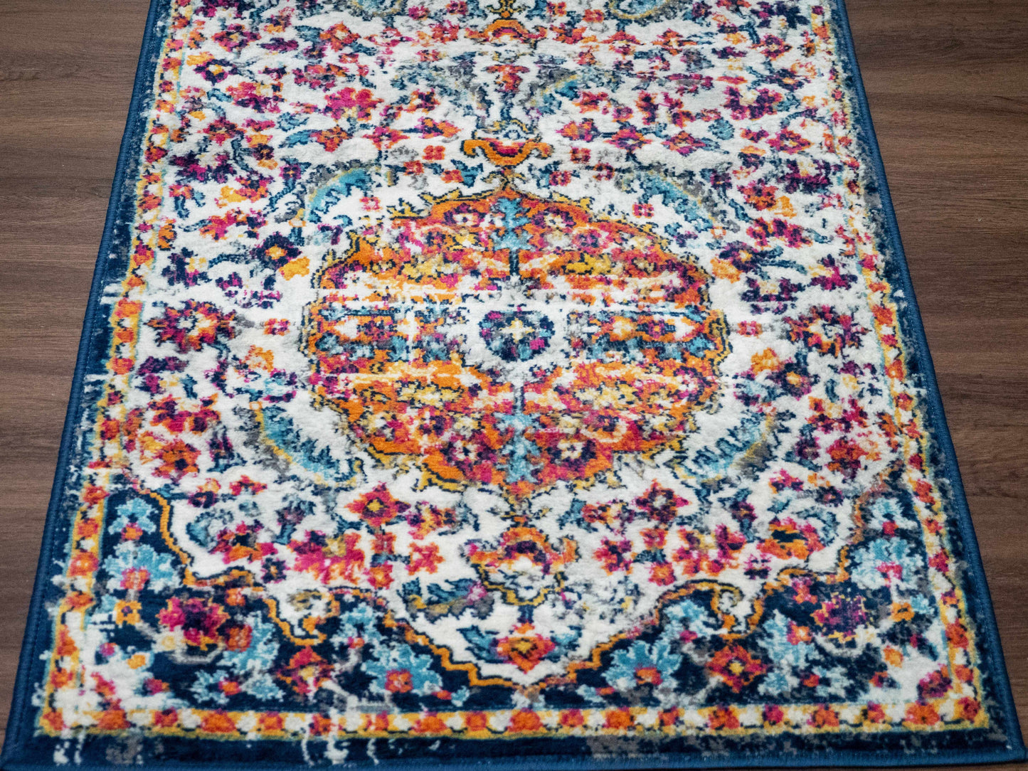 Tigril Blue & Orange 2304 Area Rug - Clearance