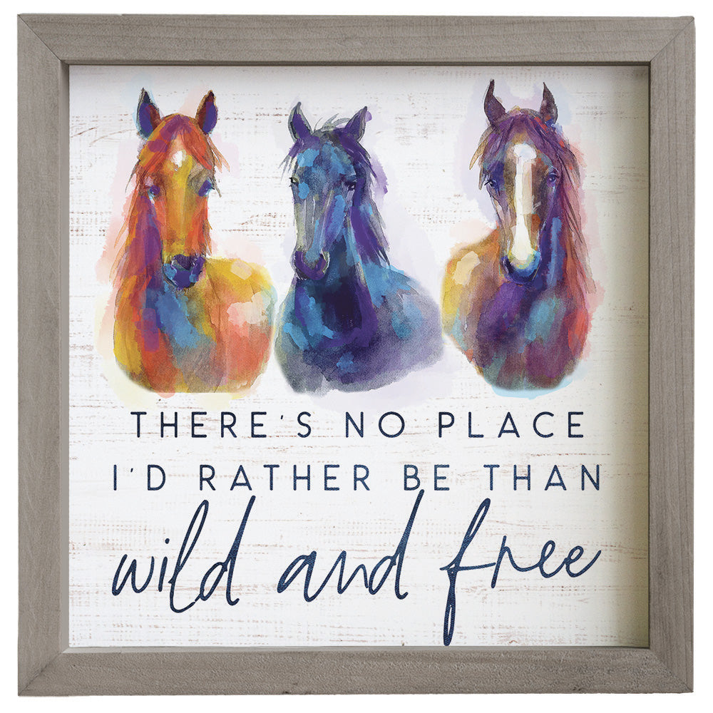 Wild and Free Horses - Rustic Frame (Large)