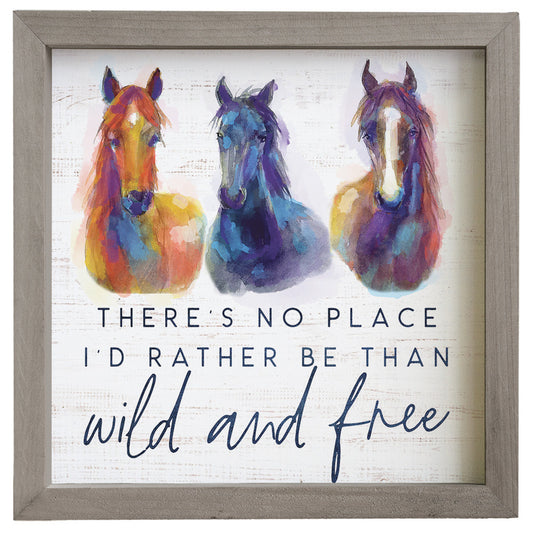 Wild and Free Horses - Rustic Frame (Large)