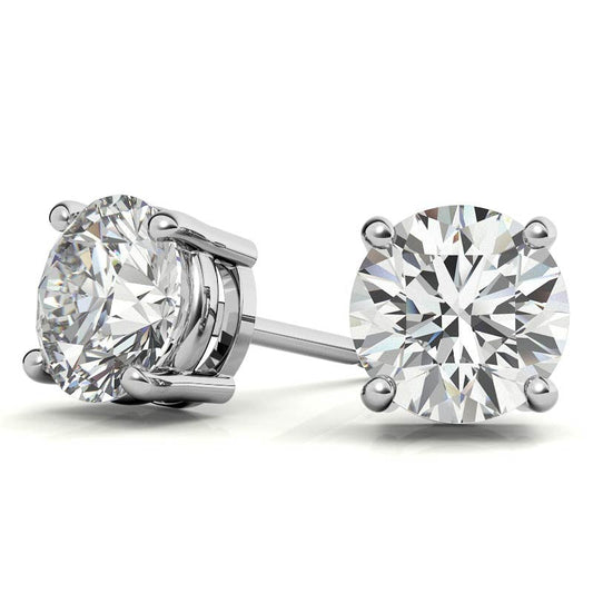 0.50 CTW Lab Grown Diamond Studs Earrings - G/VS Clarity in 14k Gold Over Sterling